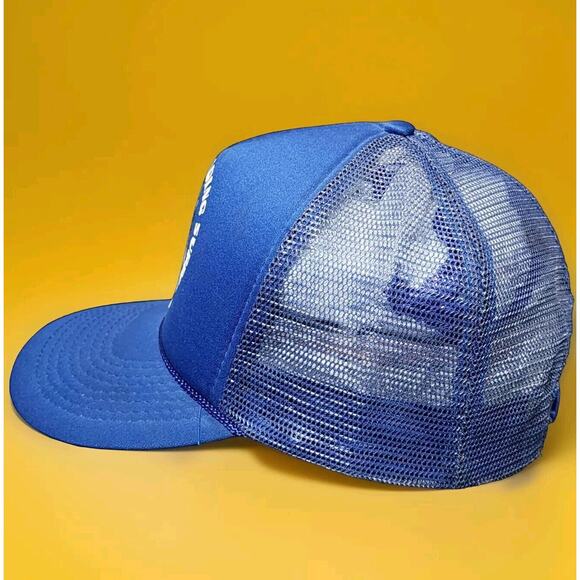 Vintage Trucker Hat Cap Mesh Snap Back Blue Handy Man Building Supplies Elsa TX - Picture 5 of 8